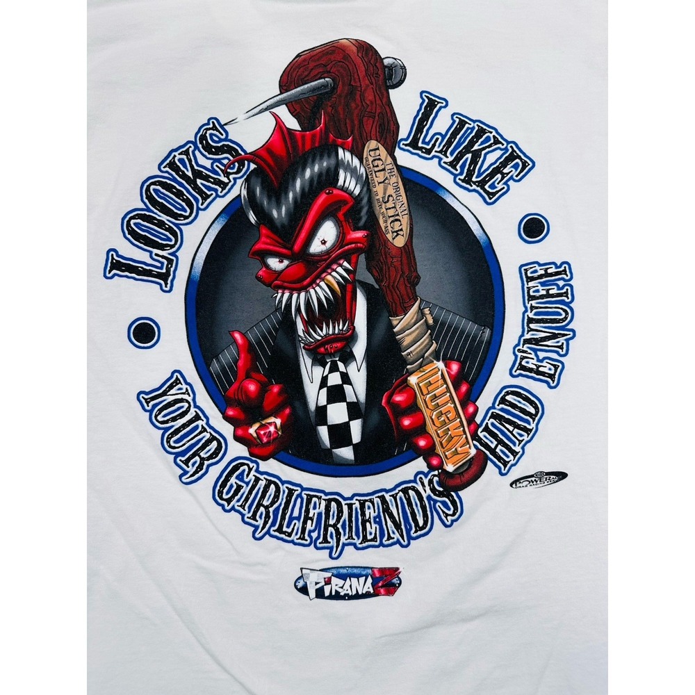 VTG Y2K Piranaz‎ Mobster Motorsports Short Sleeve Tee Size M NHRA Racing T-Shirt